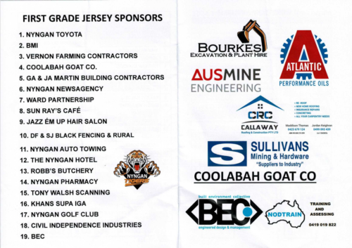 Sponsors of Nyngan Tigers